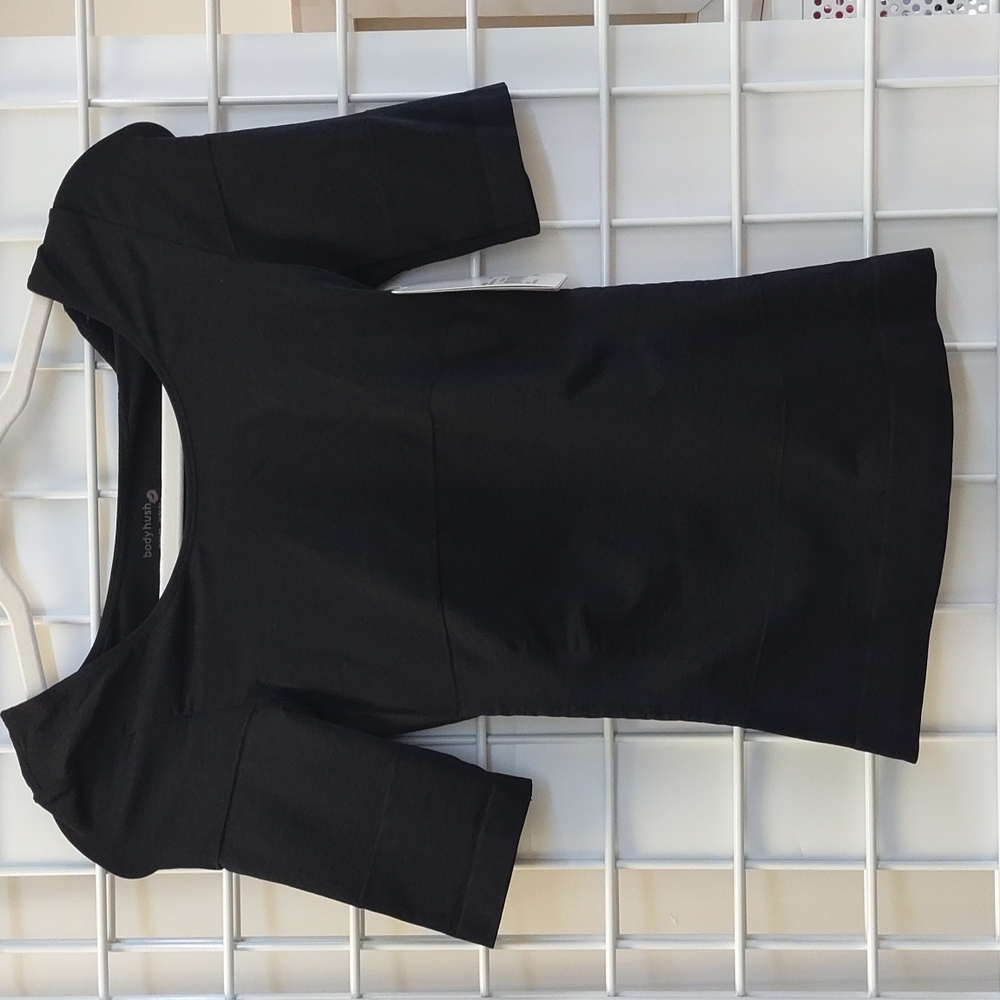 NEW Body Hush The Arm Toner Cami Slimming Smooth Shapewear Shirt 1402 Black